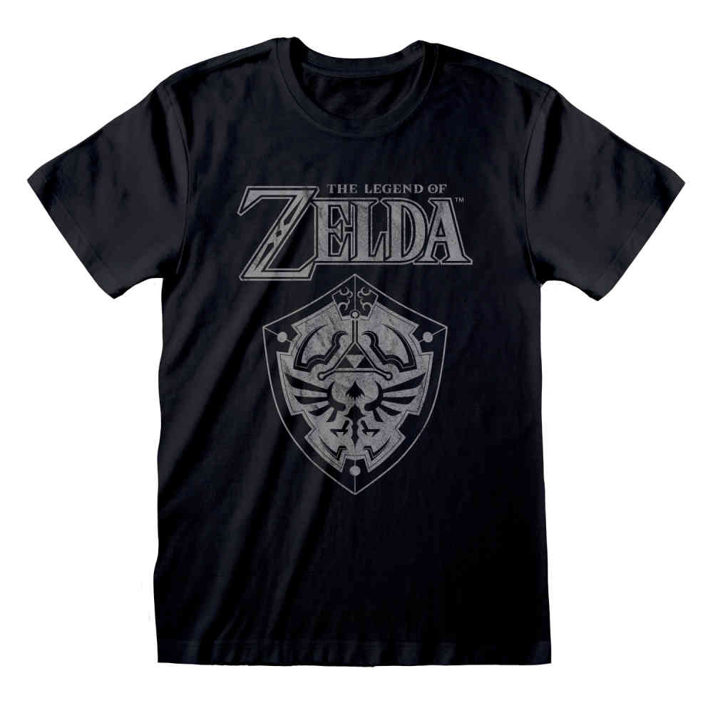 Nintendo The Legend Of Zelda - Distressed Shield Herren T-Shirt - Schwarz